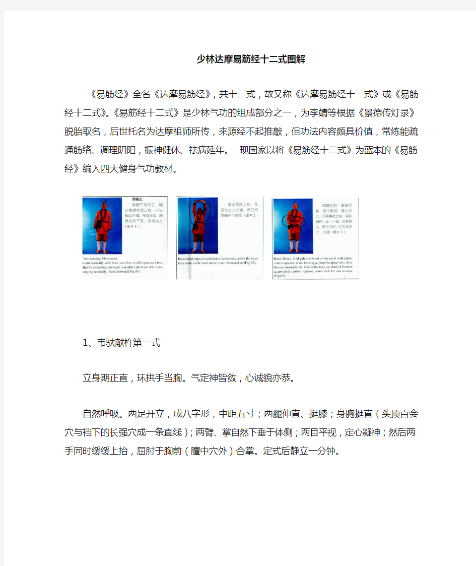 少林达摩易筋经十二式