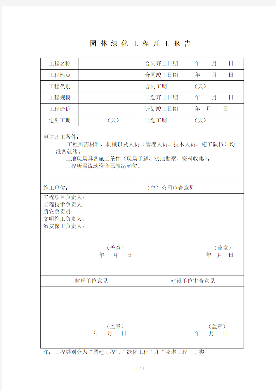 园林绿化资料表格最新完整版