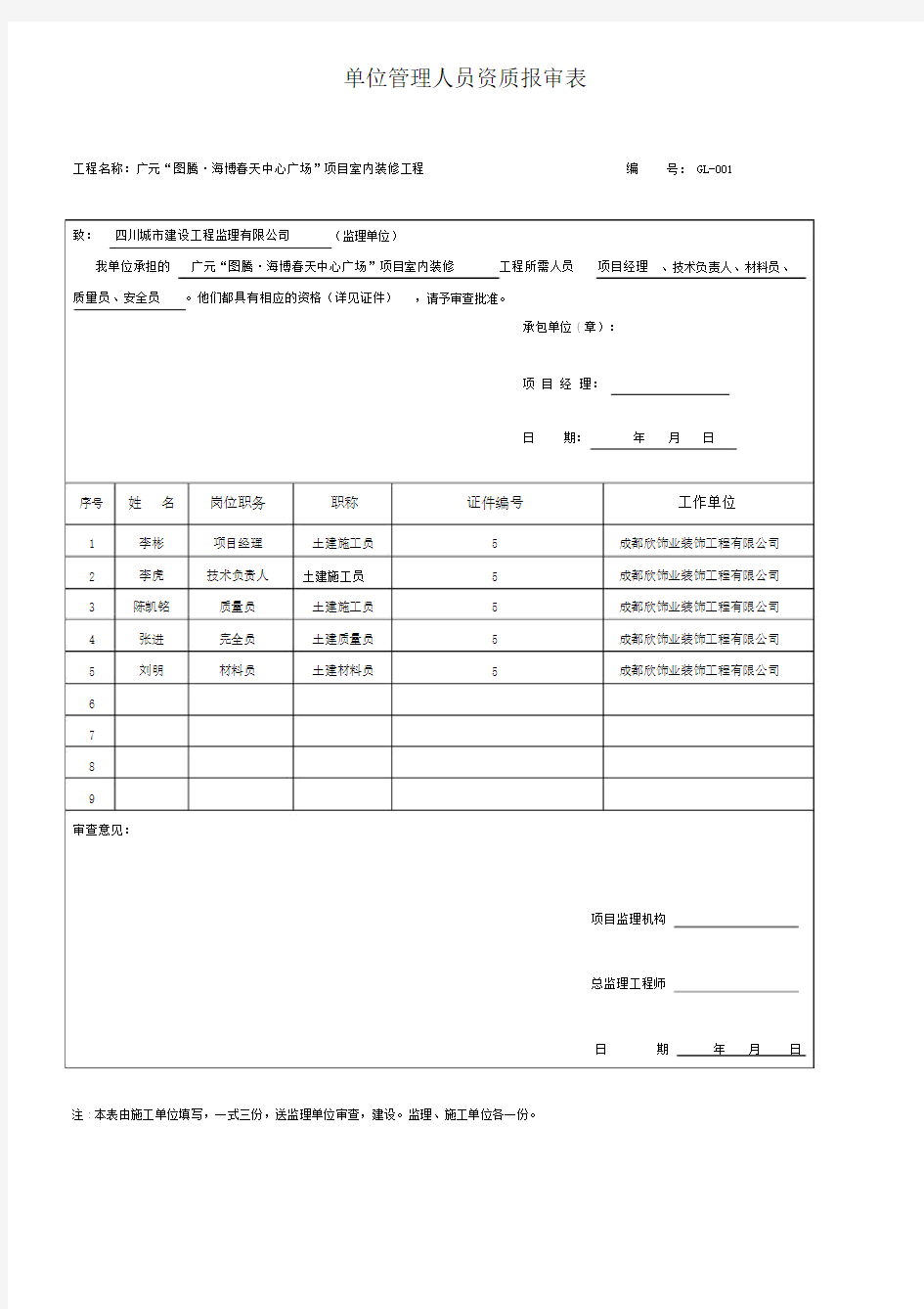 管理人员资质报审表.docx