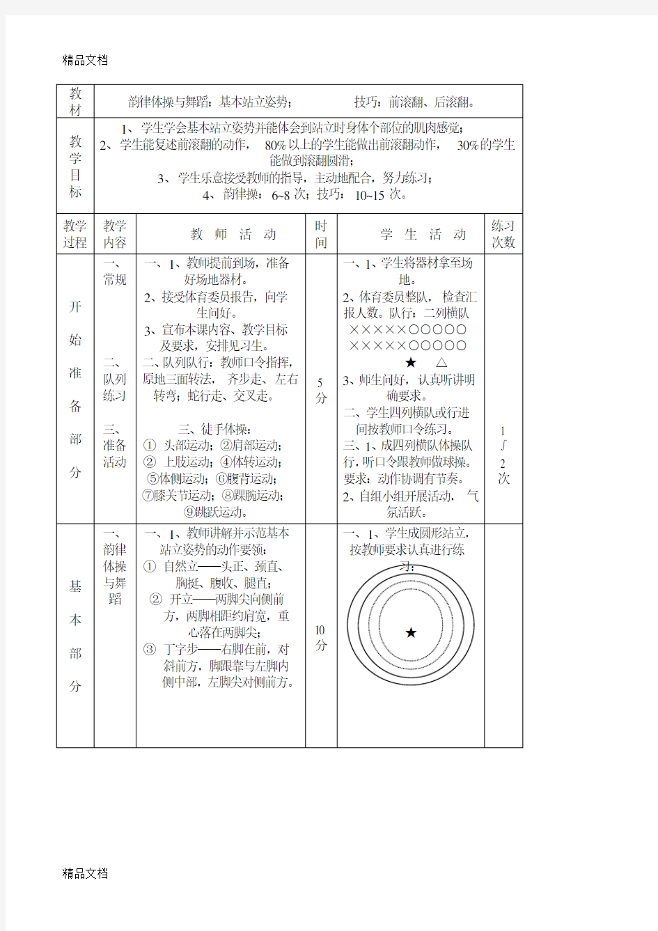 初中体育教案全集教学提纲