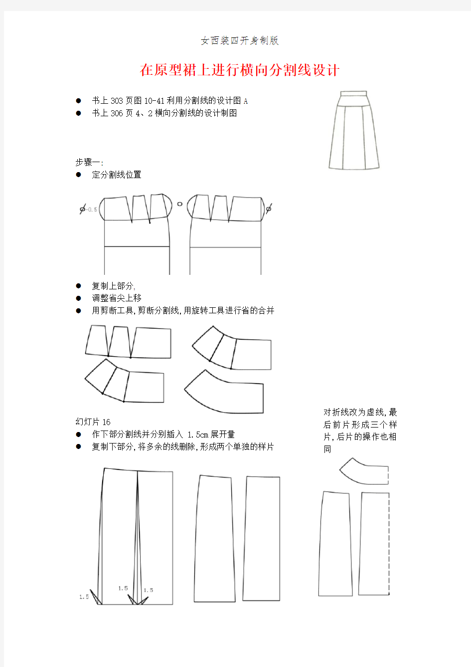 女西装四开身制版