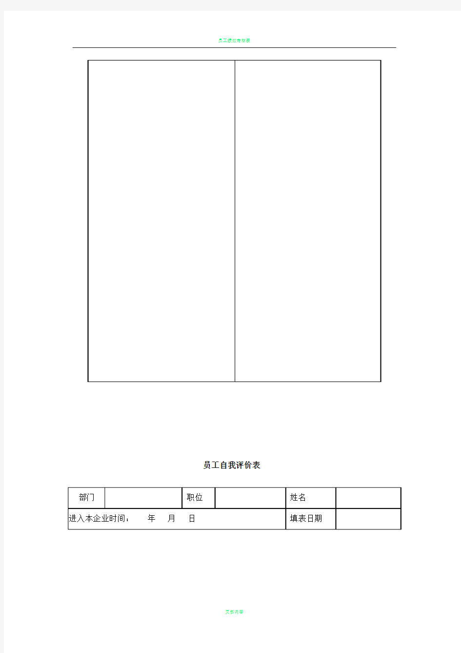 员工绩效考核表(范本)04053