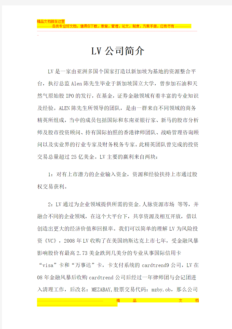 LV公司简介2