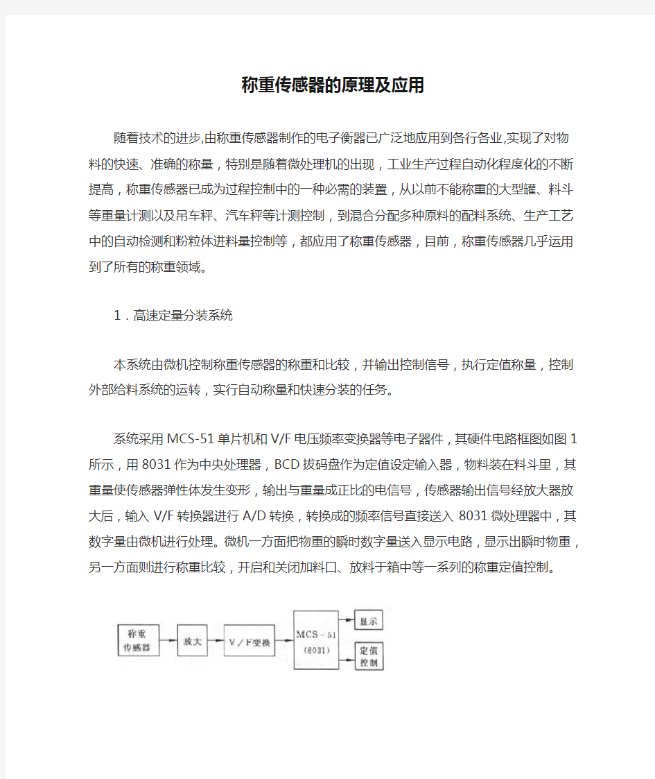 称重传感器的原理及应用