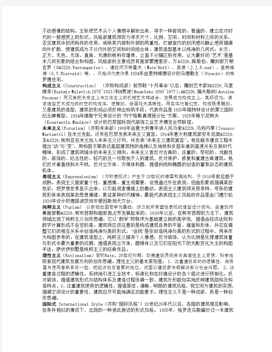 近现代建筑思潮名词解释