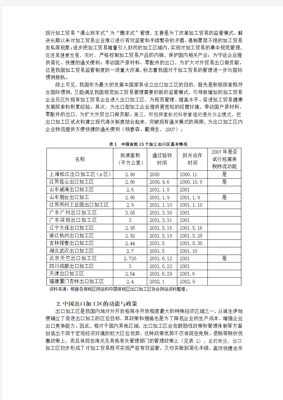 中国出口加工区发展报告