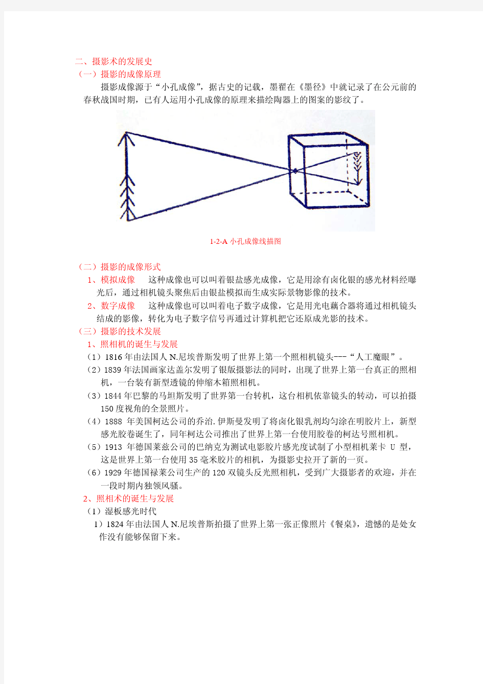 摄影术的发展史