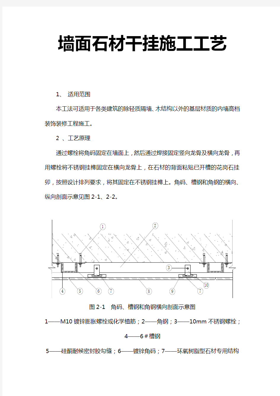 墙面石材干挂施工工艺