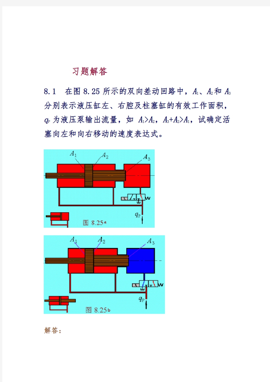 第八章液压基本回路-习题答案