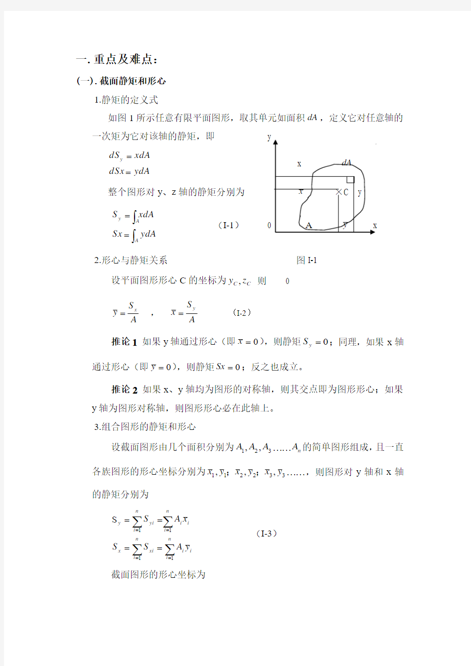 惯性矩的计算方法及常用截面惯性矩计算公式