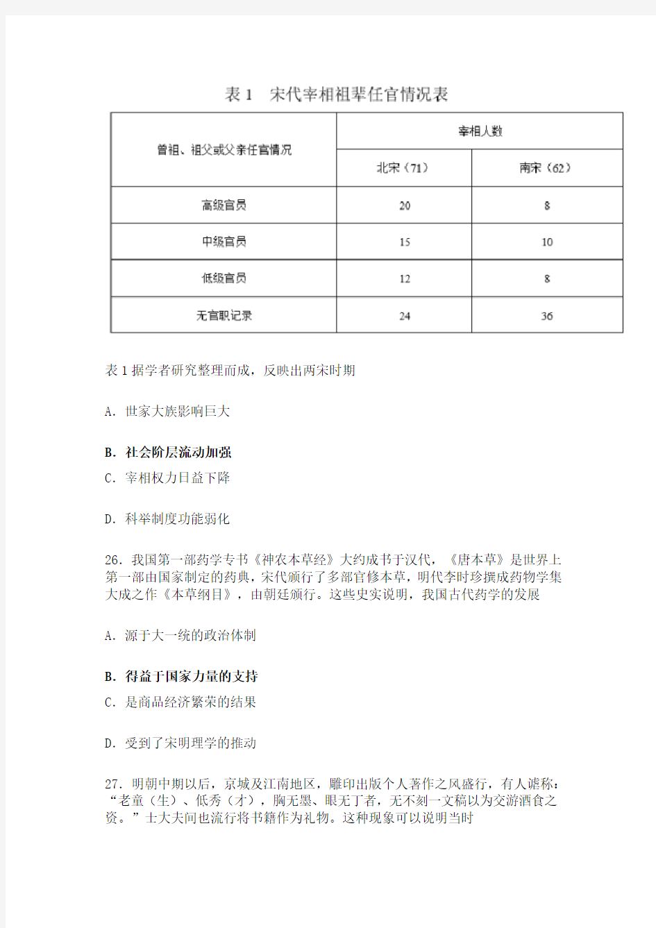 2018高考全国三卷文综历史试题及答案