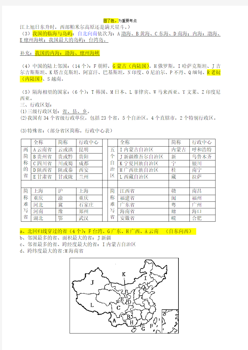 2018年粤教版八年级上册地理知识点总结