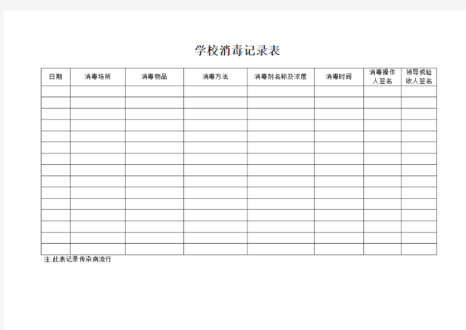 学校消毒记录表