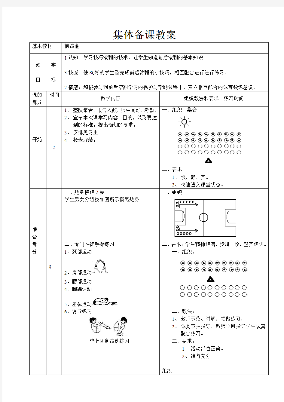 技巧前滚翻