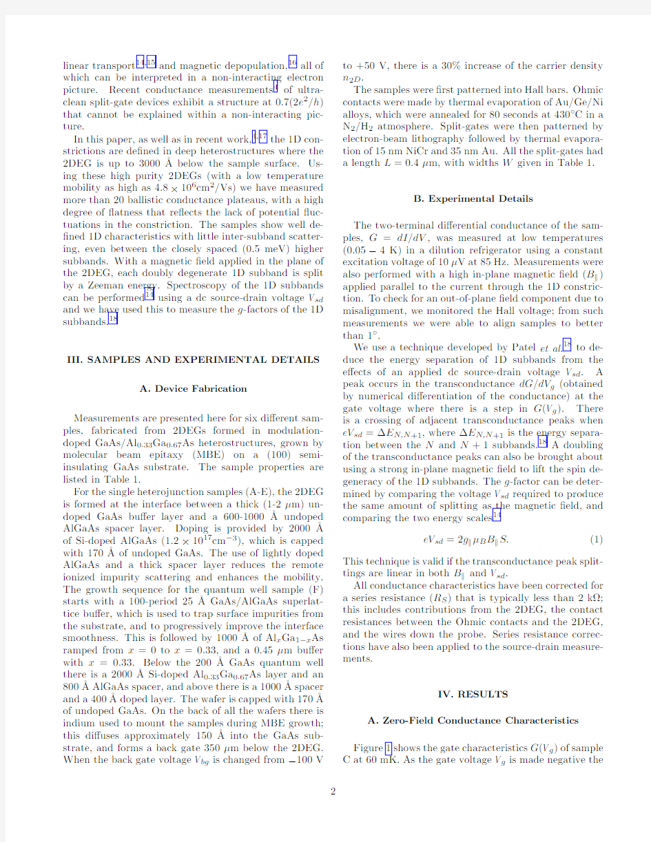 Interaction Effects in a One-Dimensional Constriction