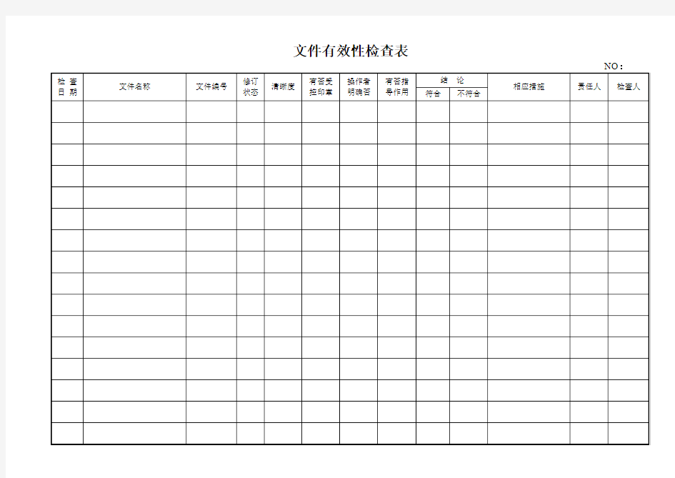 文件有效性检查表