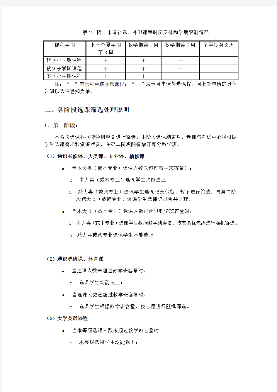 浙江大学本科课程选课流程及说明