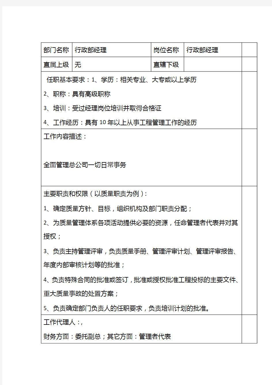 园林绿化岗位工作任职要求及岗位职责