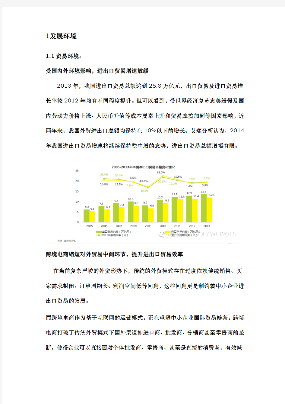 中国跨境电商行业分析报告文案