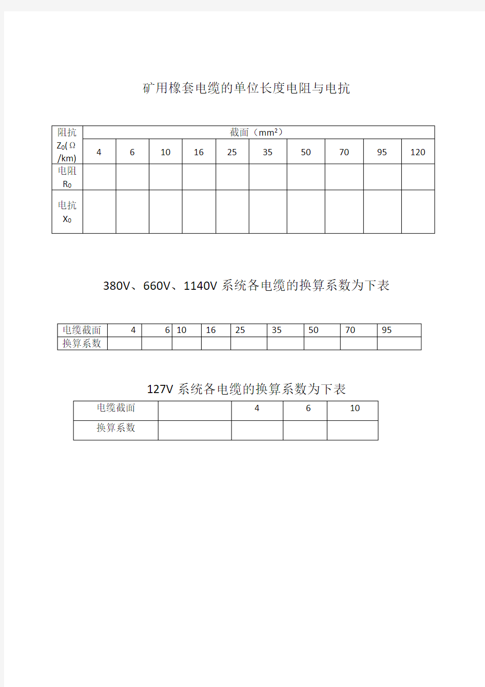 两相短路电流计算及查表