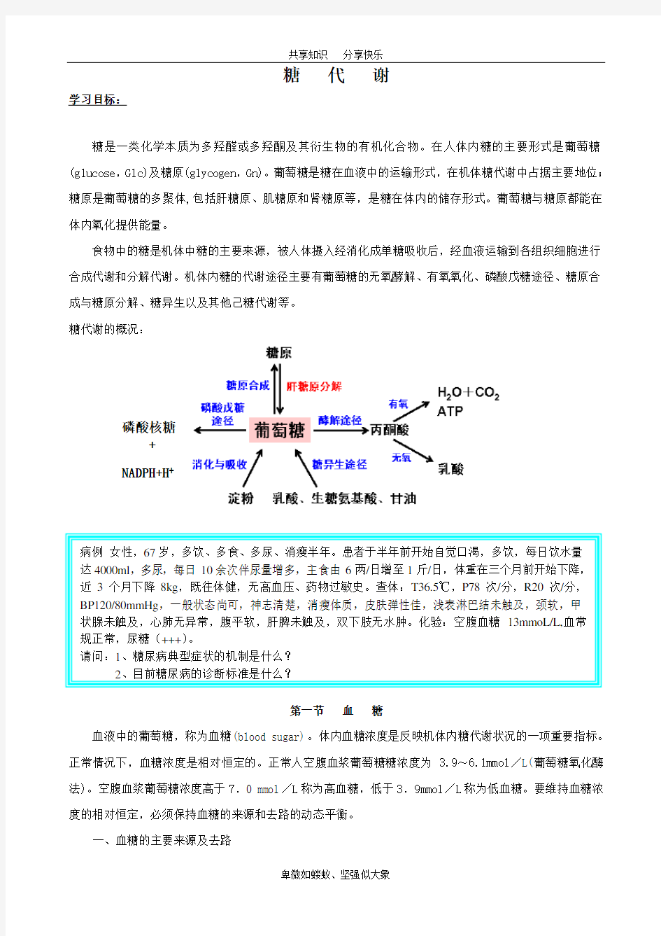 第六章糖代谢