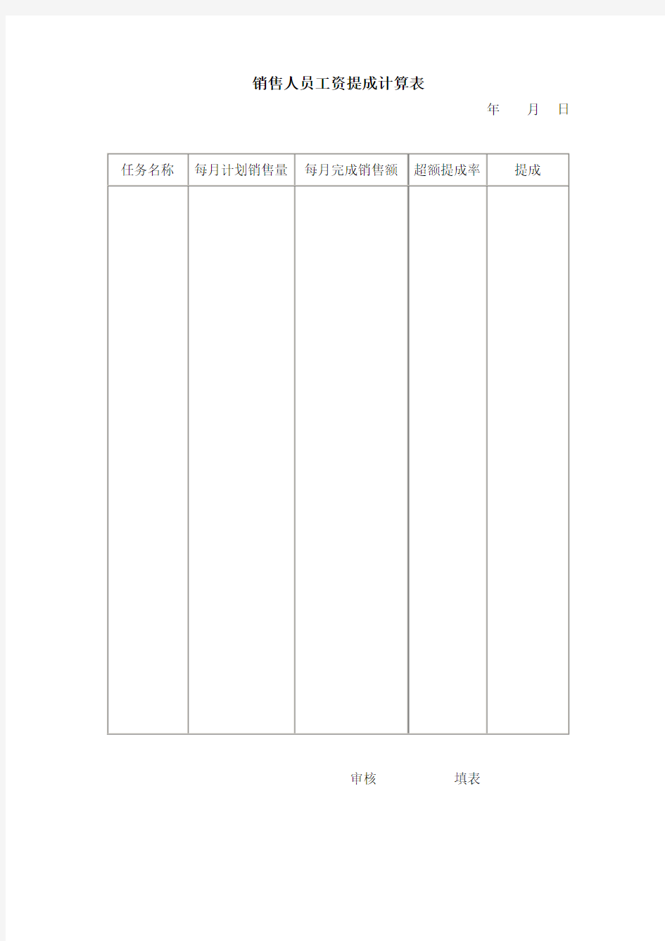 销售人员工资提成计算