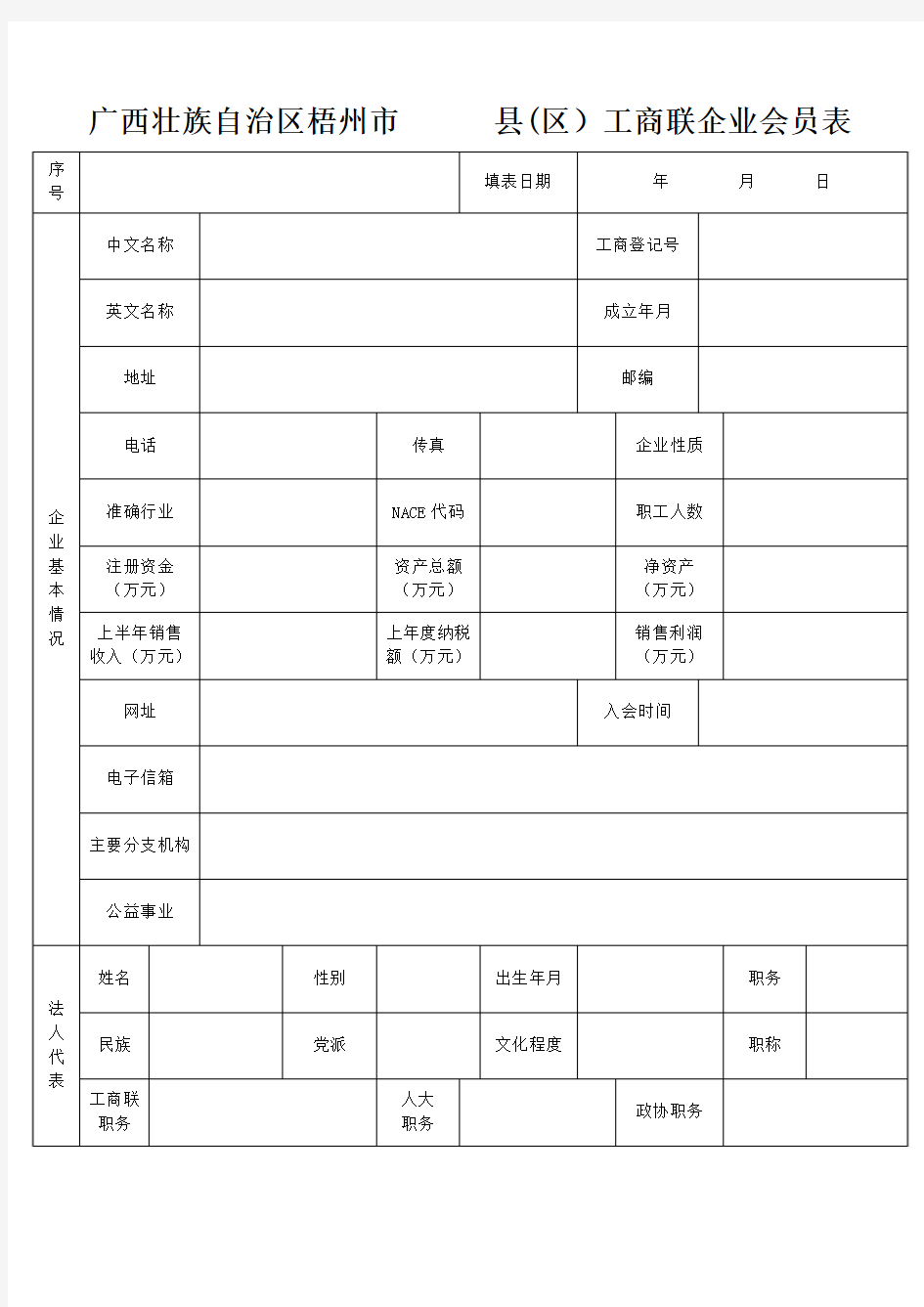 工商联企业会员表