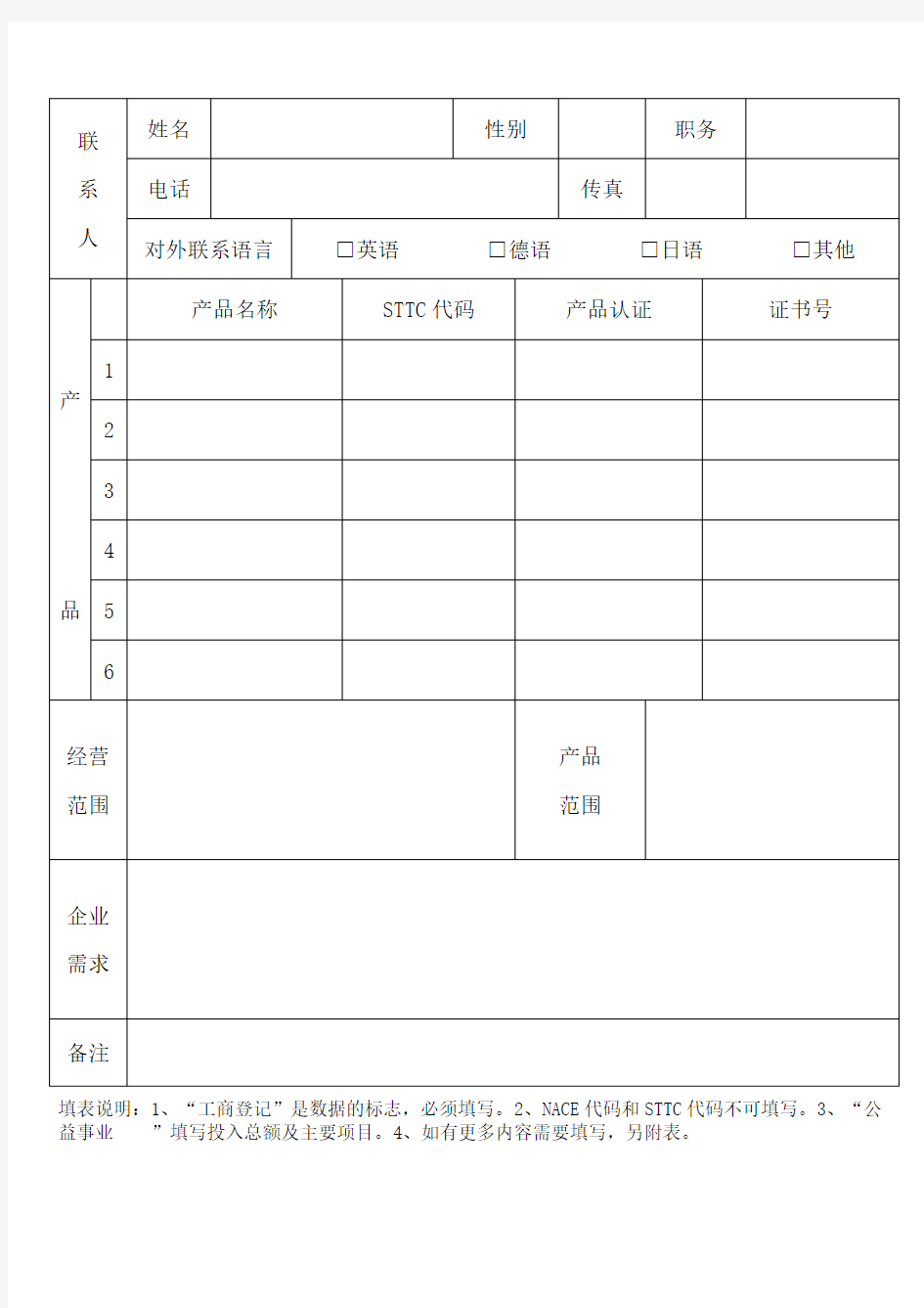 工商联企业会员表