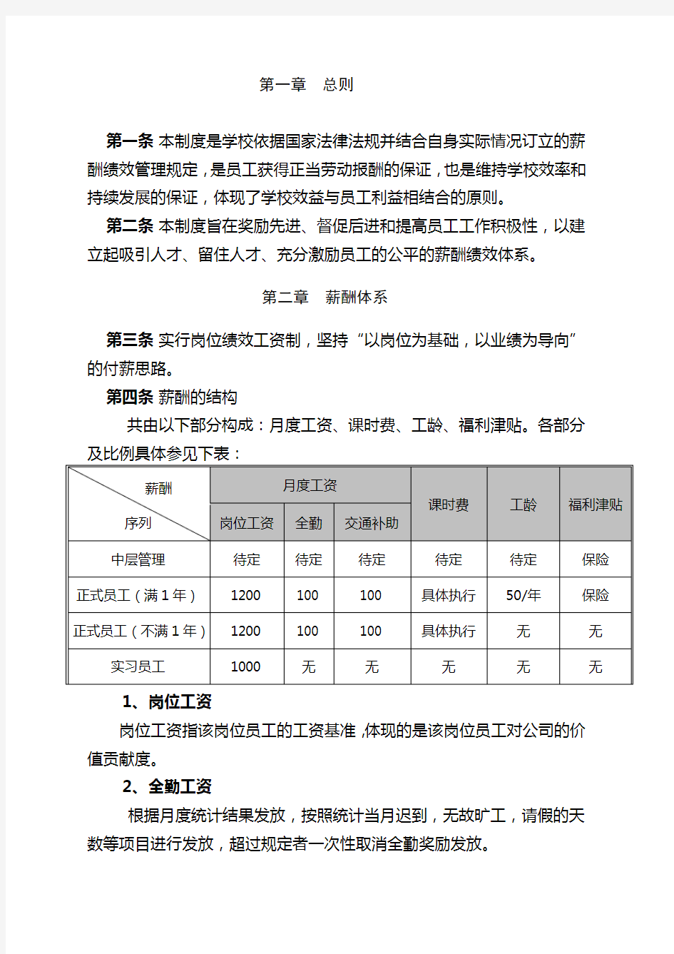 培训学校薪酬绩效管理制度修订