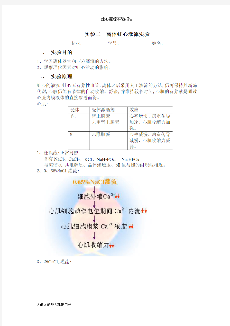 蛙心灌流实验报告