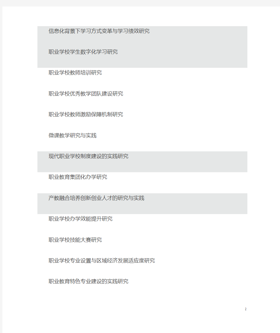 2018职业教育研究参考选题