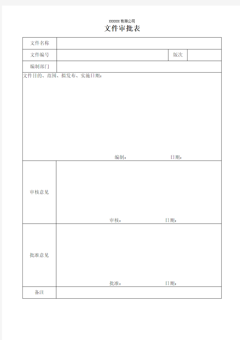 文件审批表