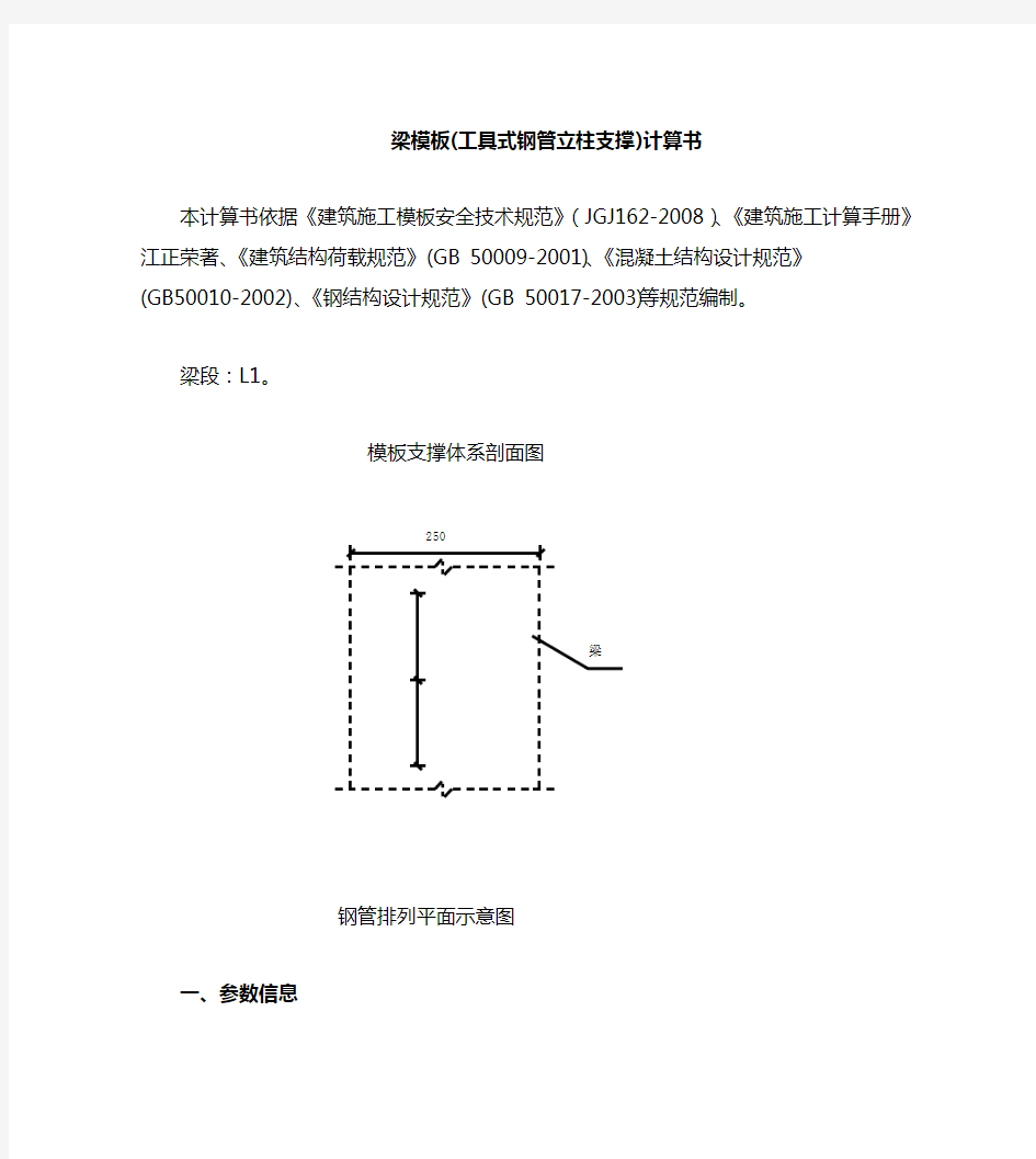 梁模板(工具式钢管立柱支撑)