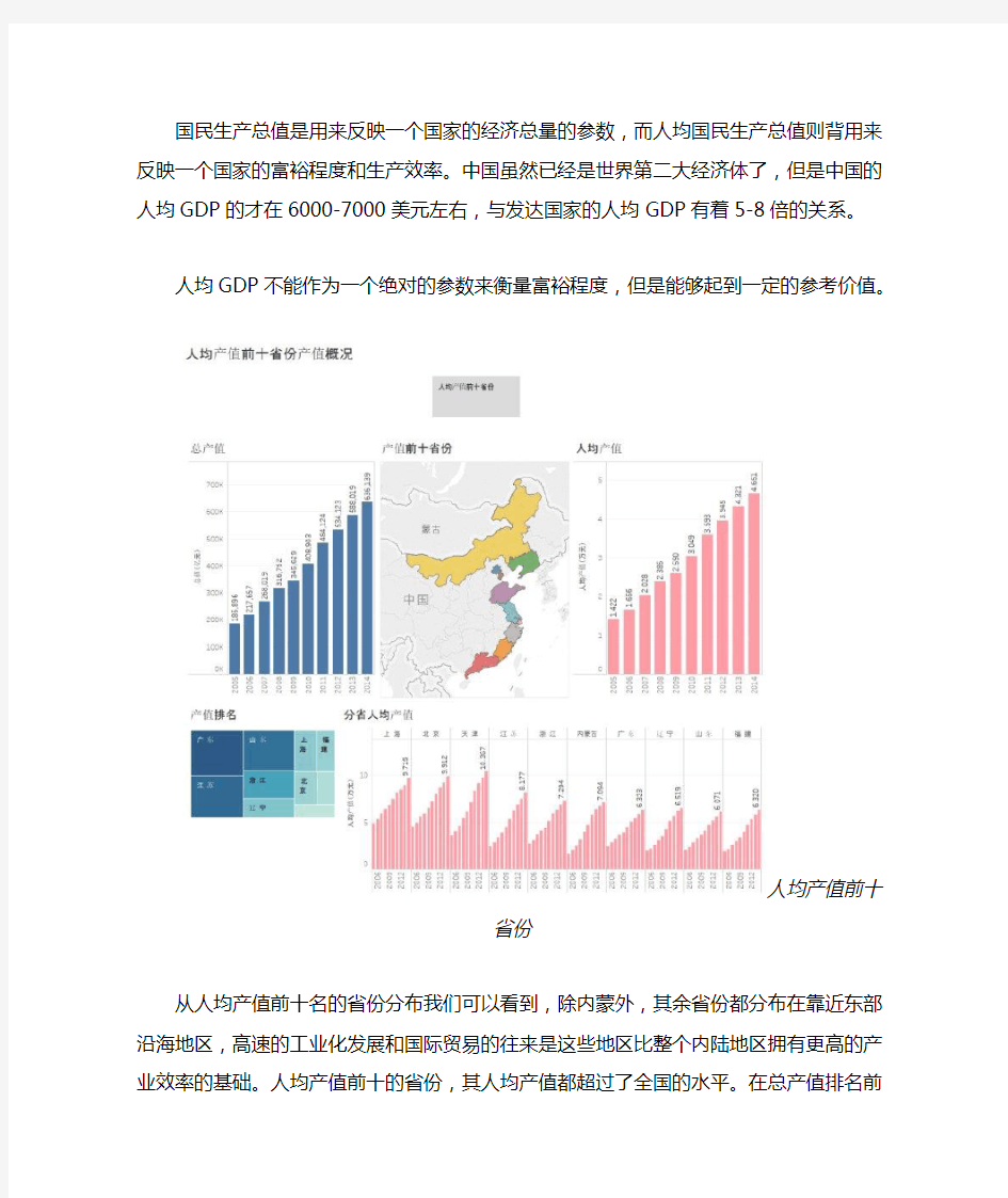 中国大陆分省产业结构分析(人均GDP前十省份)