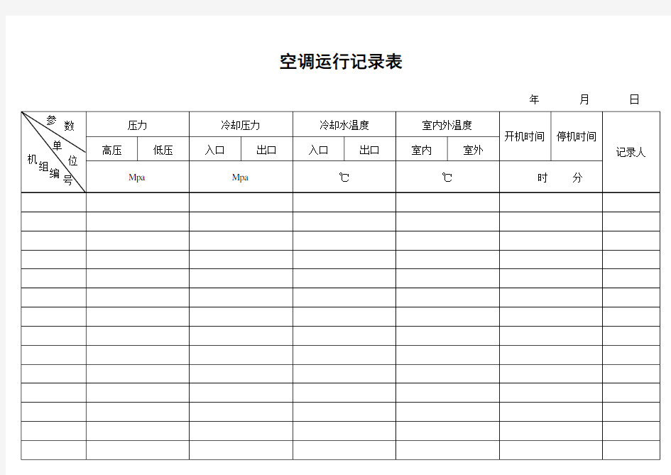 空调运行记录表 (2).doc