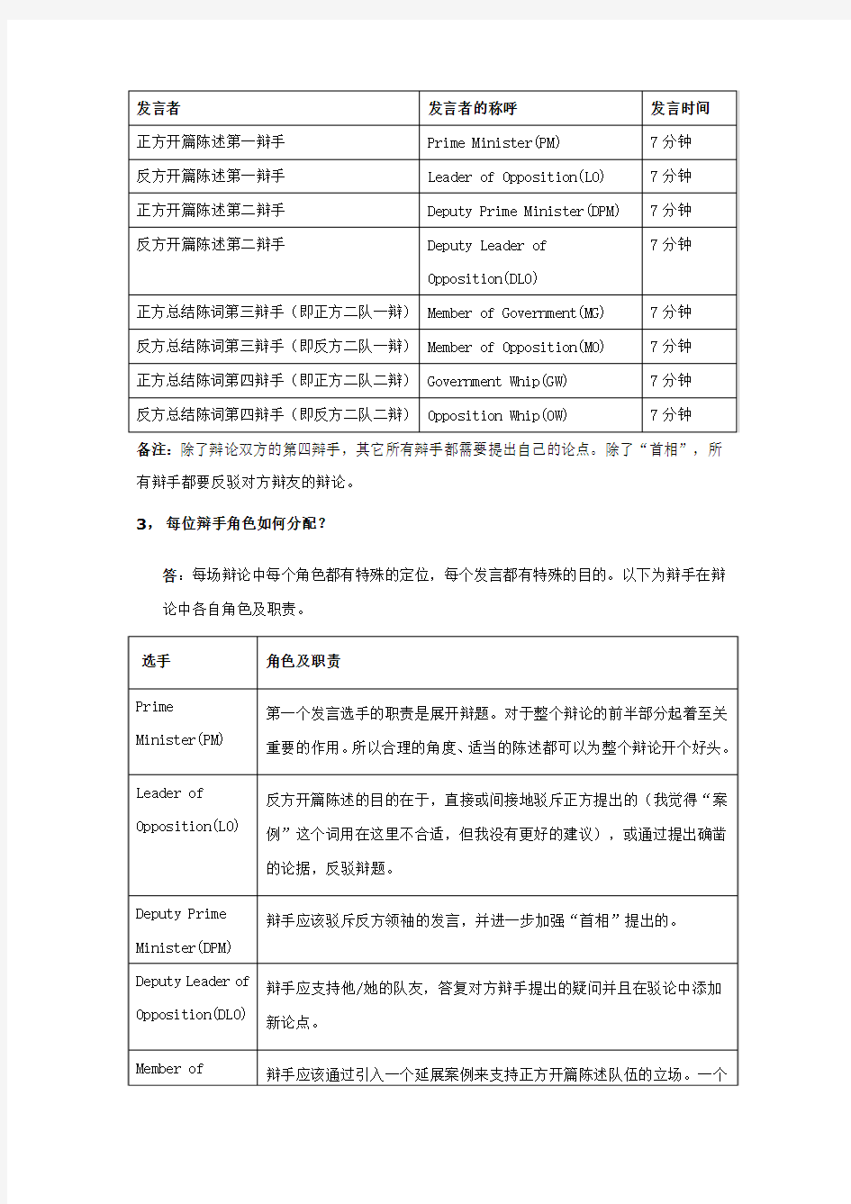 全国大学生英语辩论赛地区赛赛程及BP赛制指导