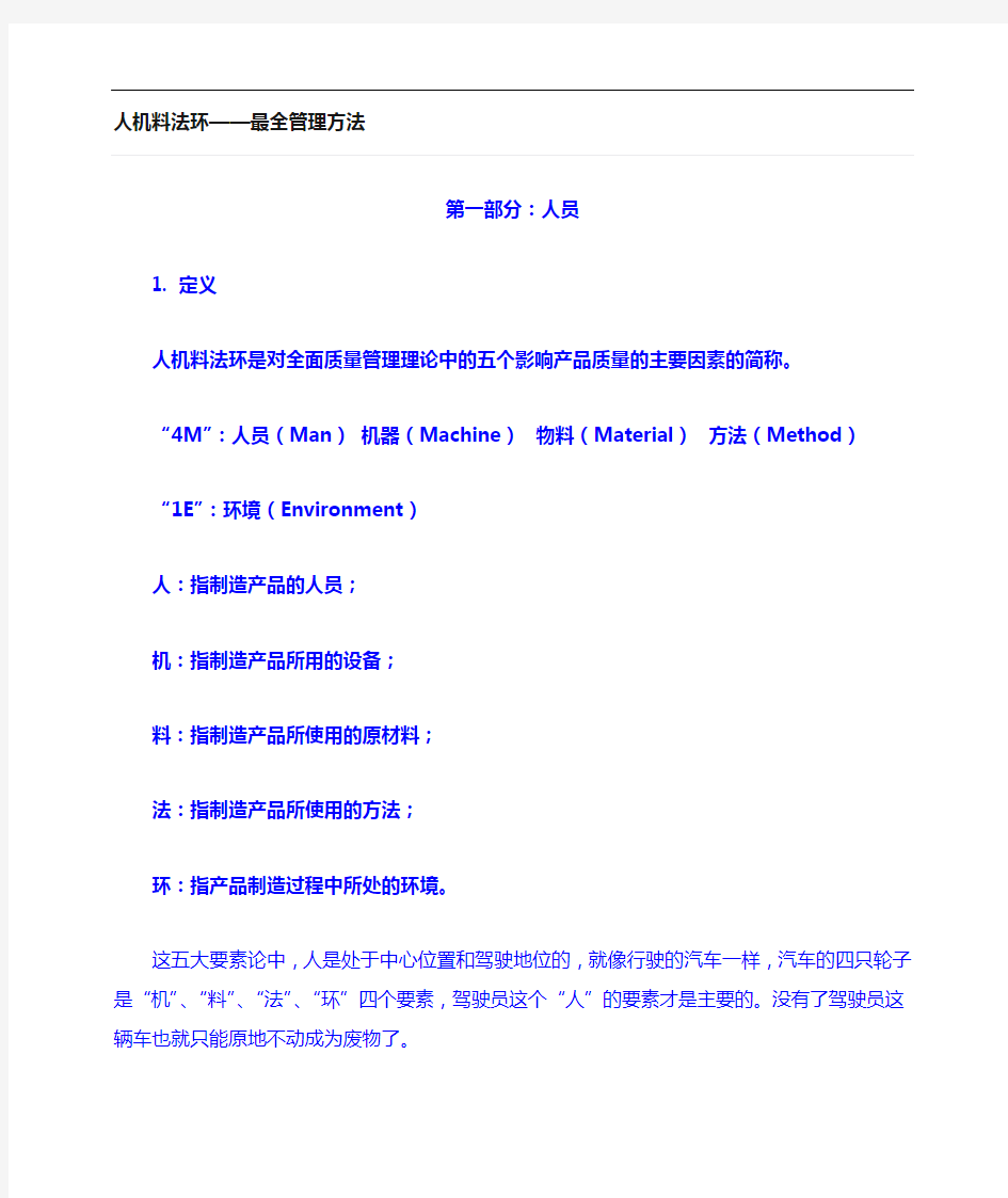 人机料法环最全管理方法