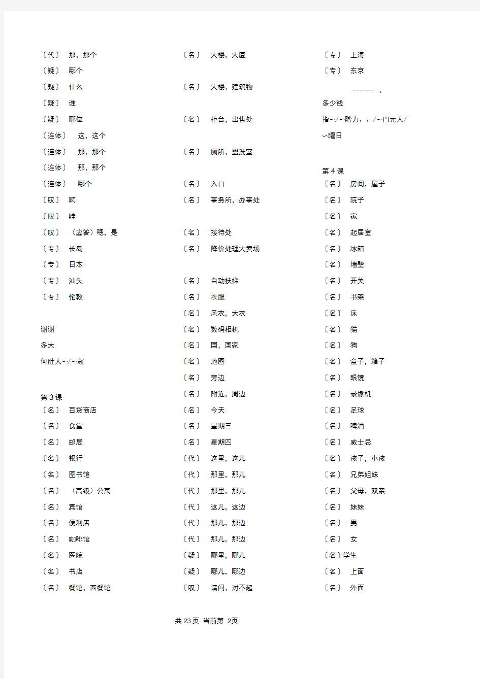 (完整版)新版中日交流标准日本语初级上下册单词测试