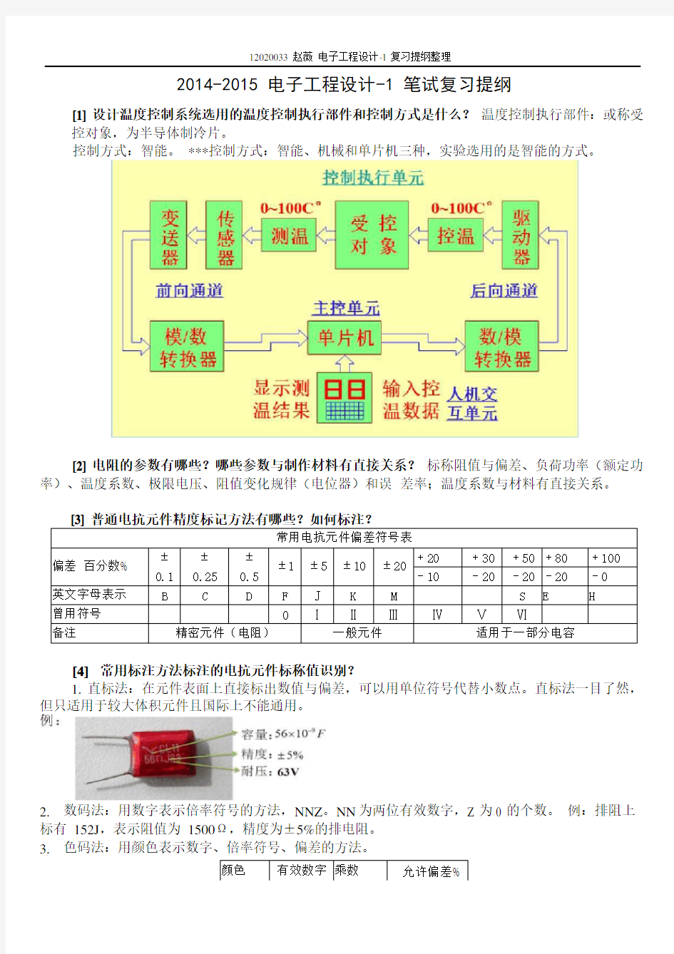 北京工业大学_电子工程设计1考试复习范围_总结