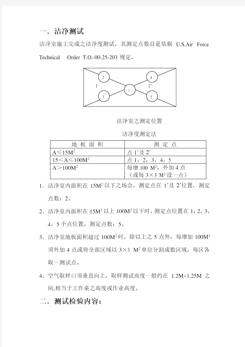 洁净测试方法