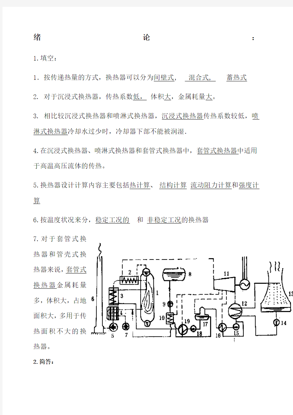 换热器原理与设计复习重点