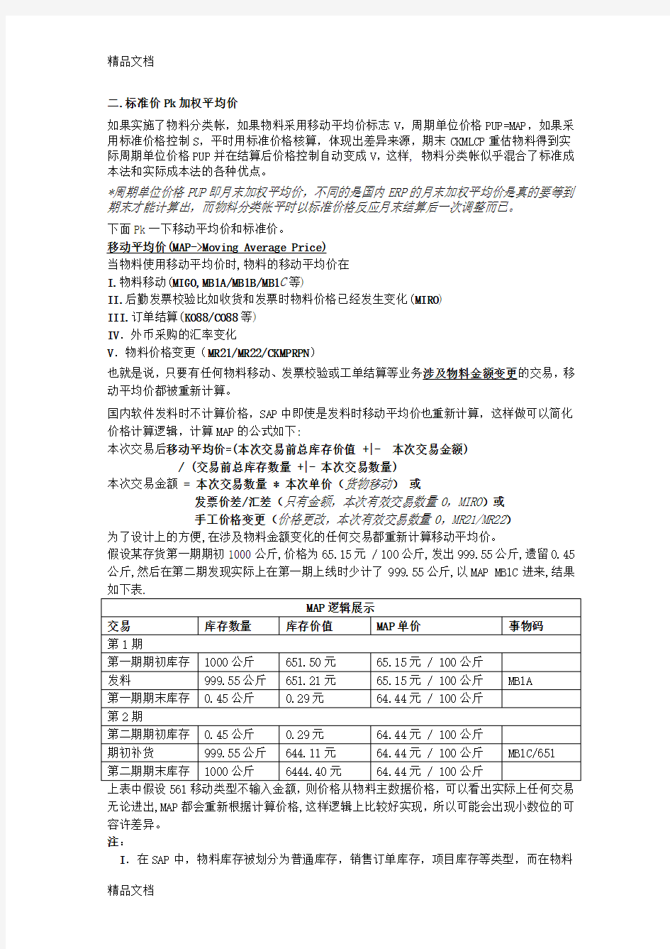 物料分类帐之价格控制和差异分析教程文件