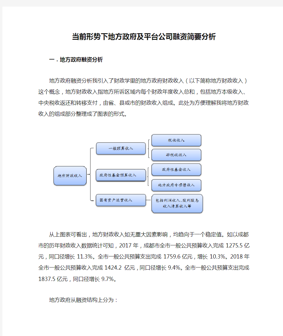 当前形势下地方政府及平台公司融资简要分析