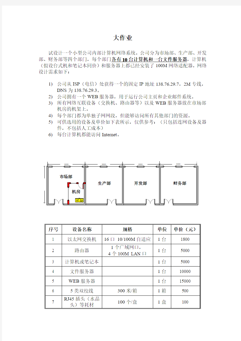 计算机网络大作业2013及解答