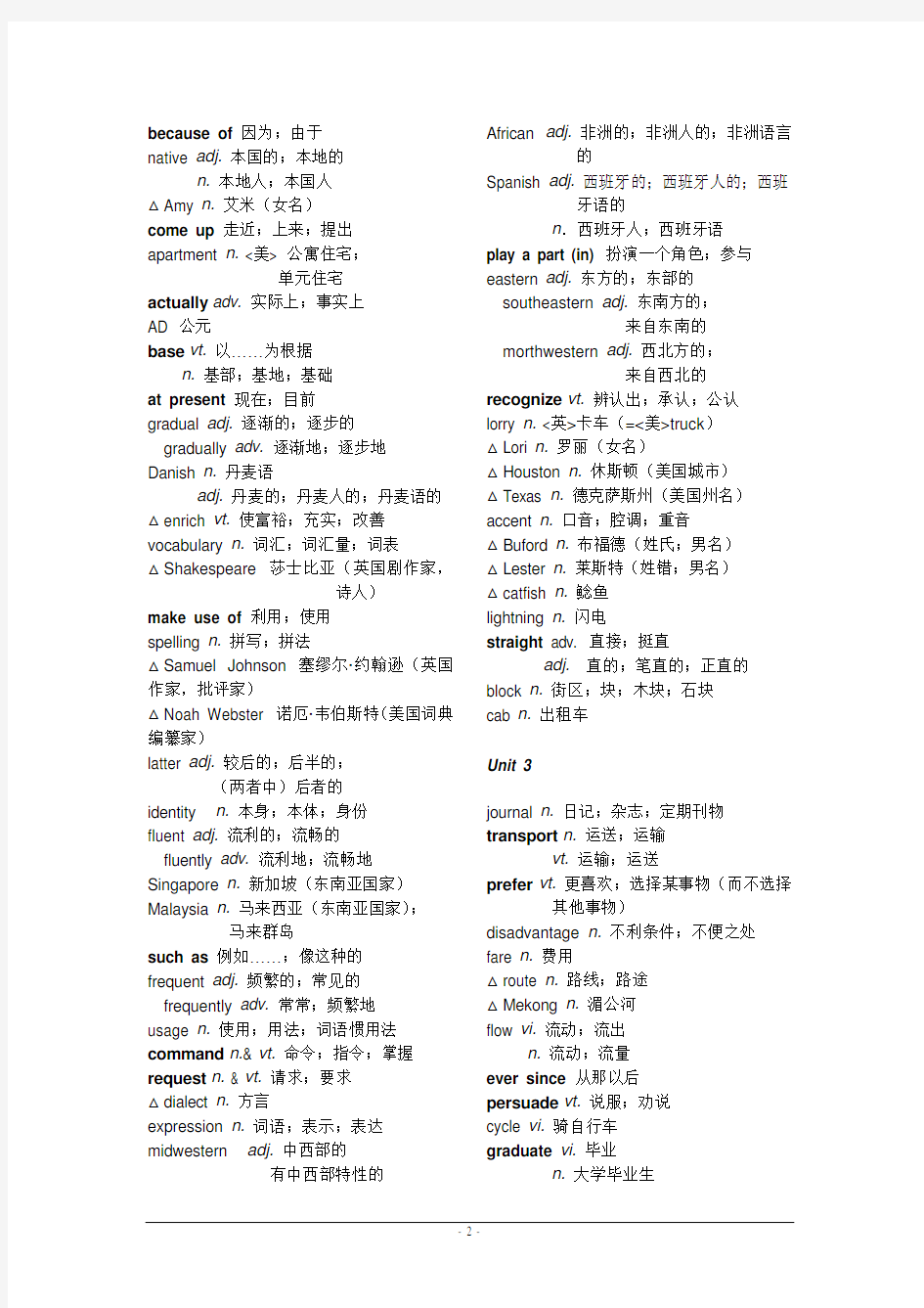 高中英语单词表1-8打印版