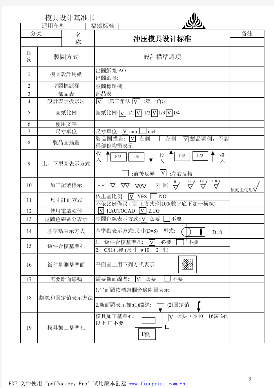 模具设计规范