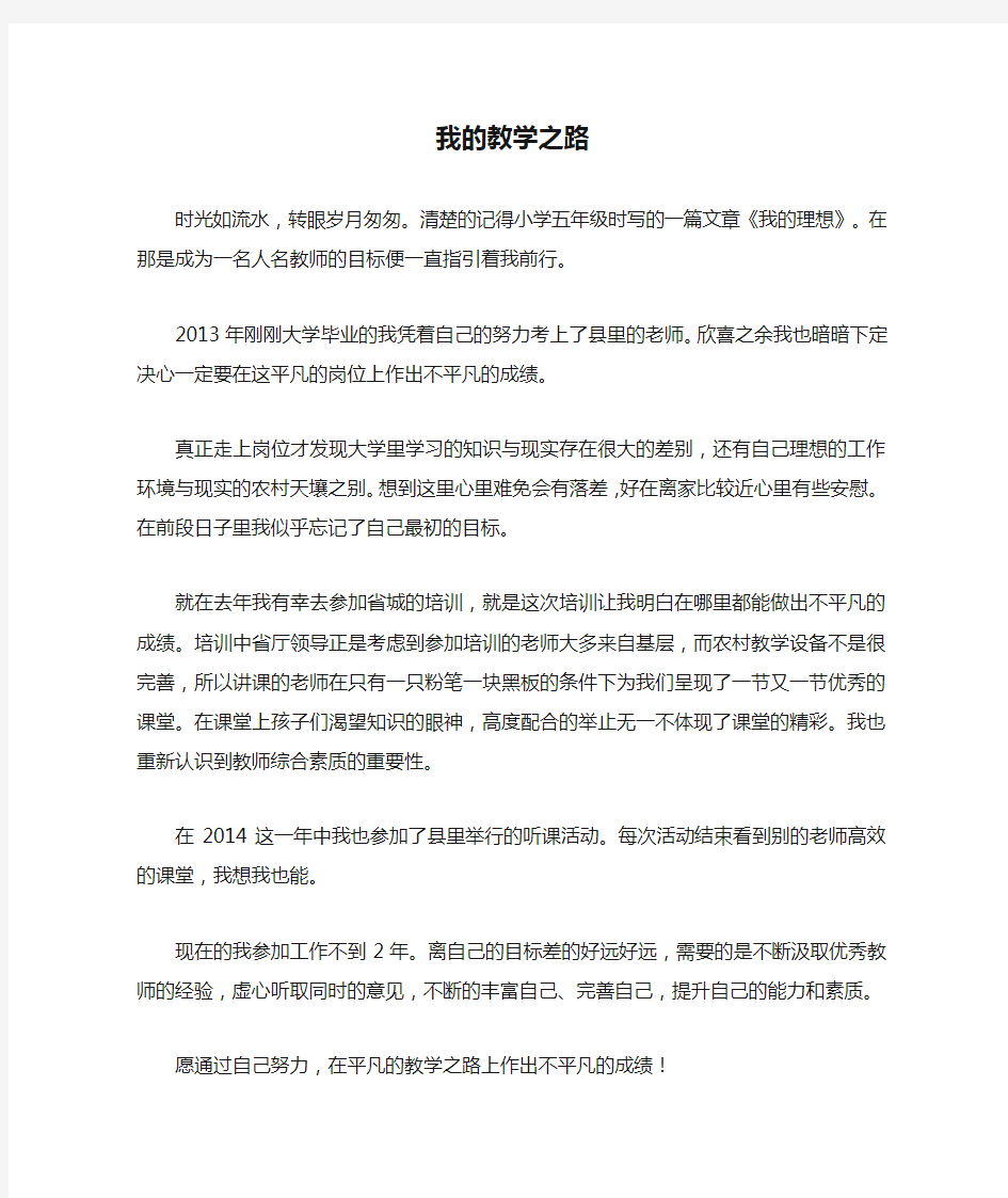 我的教学之路