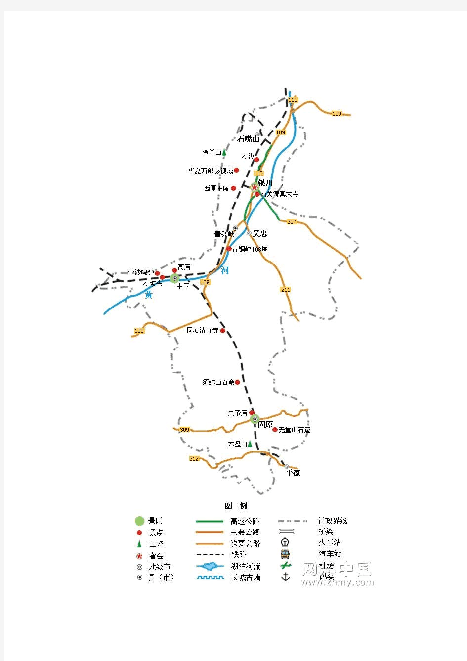 中国各省旅游景点路线地图