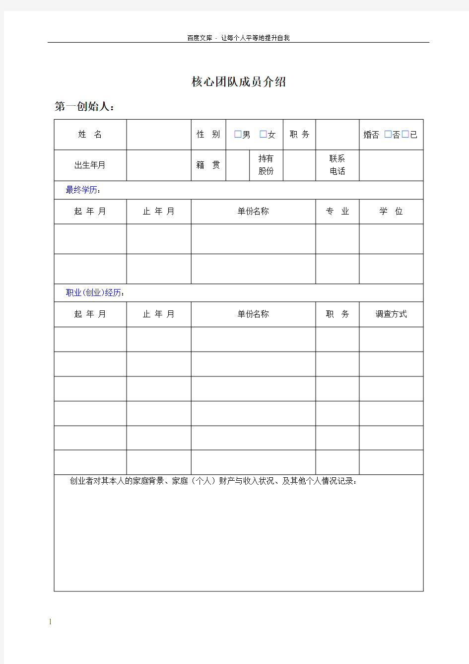 核心团队成员介绍