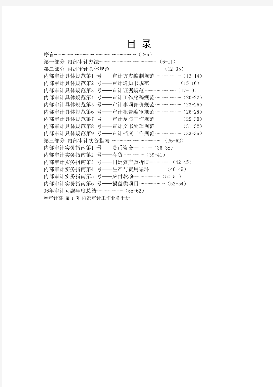 内部审计工作业务手册